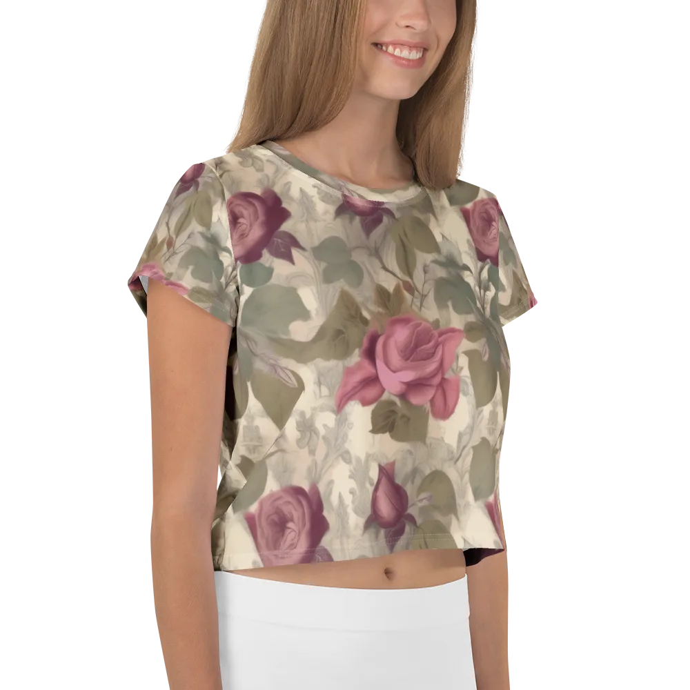 Rosewood Reverie on Crop Tee — Right