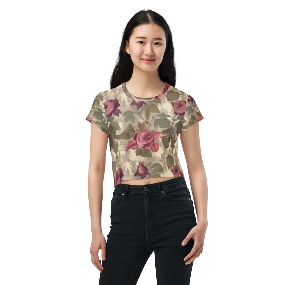Rosewood Reverie on Crop Tee — Front