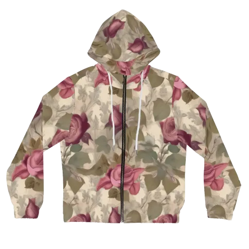 Rosewood Reverie on a Women's Full-Zip Hoodie
