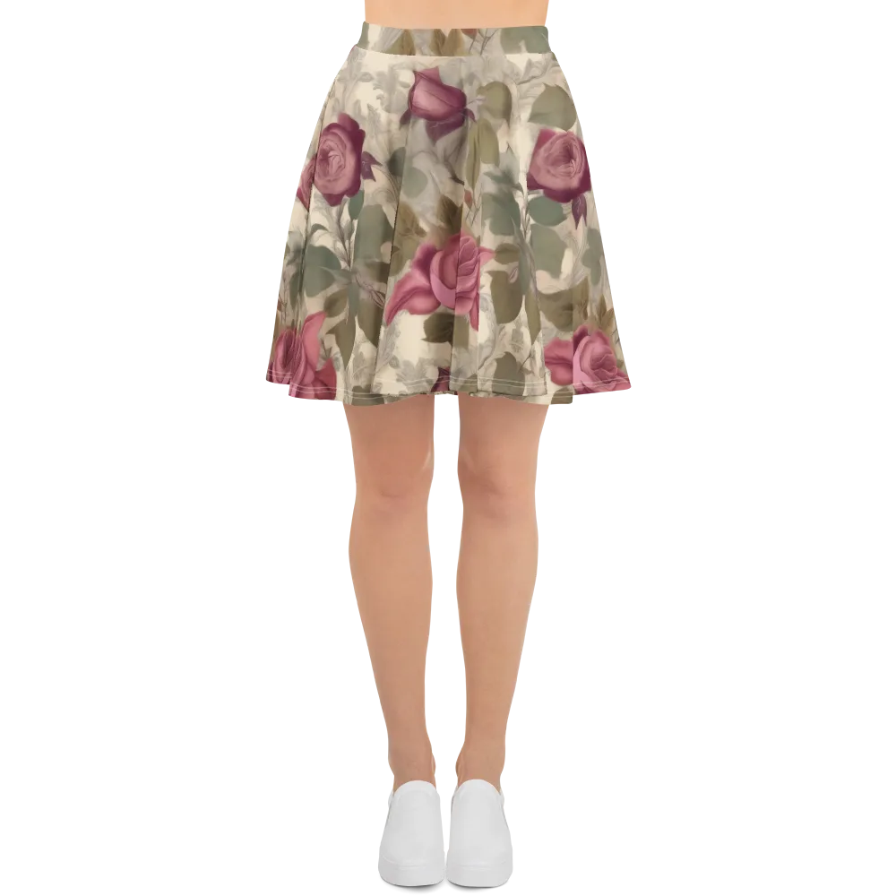 Rosewood Reverie on Skater Skirt — Front