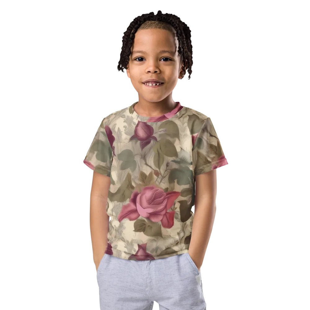 Rosewood Reverie on Kids Crew Neck T-Shirt — Front