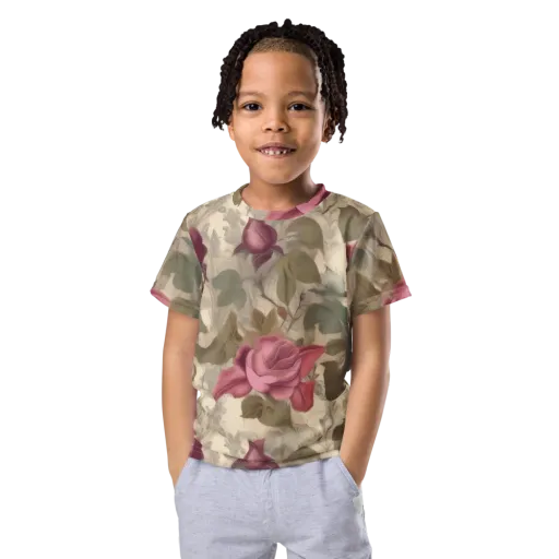 Rosewood Reverie on a Kids Crew Neck T-Shirt
