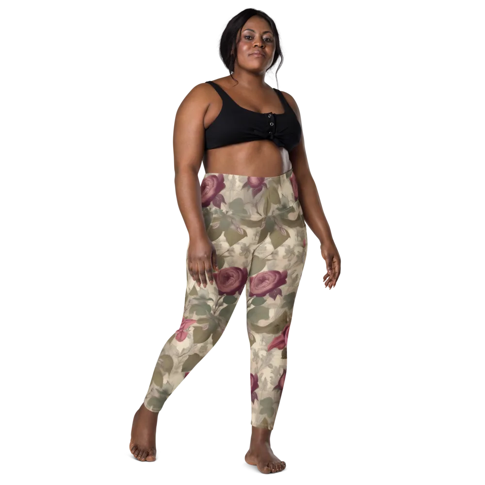 Rosewood Reverie on Leggings with Pockets — Front