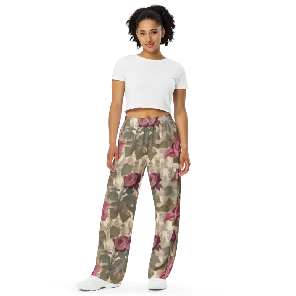 Rosewood Reverie on Wide-Leg Pants — Front