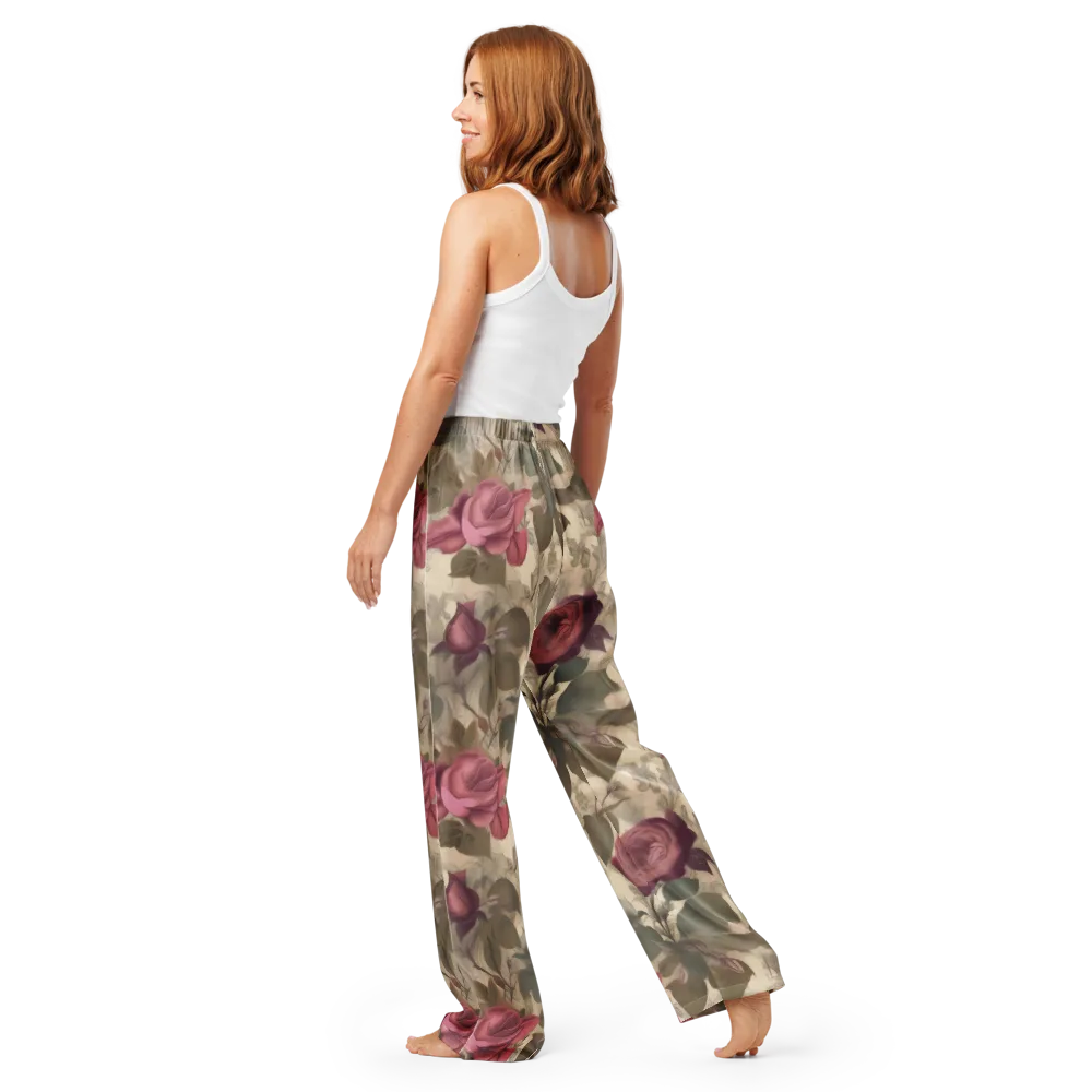 Rosewood Reverie on Women's Pajama Pants — Back