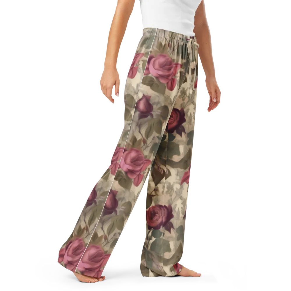 Rosewood Reverie on Women's Pajama Pants — Right Front