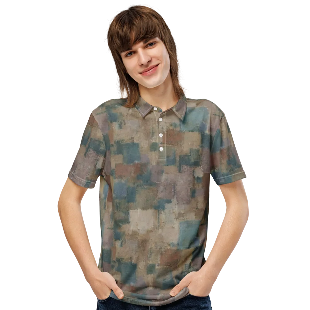Muted Mosaic on Men's Slim Fit Polo Shirt — Front