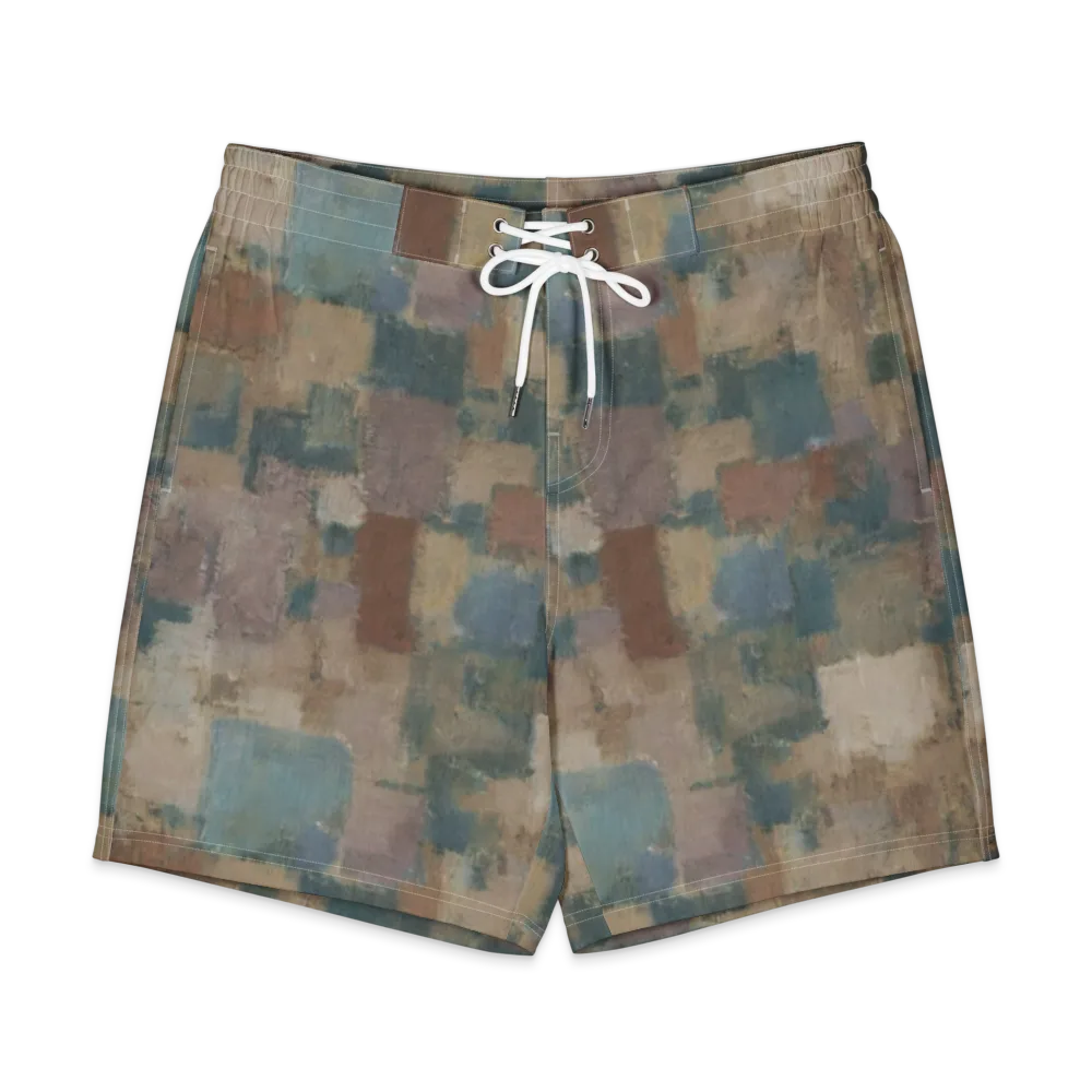 Muted Mosaic on Men's Board Shorts — Front