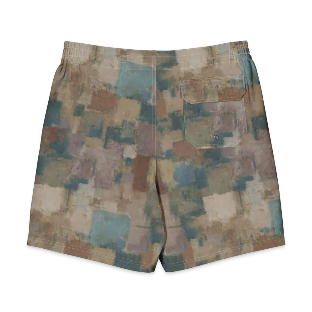 Muted Mosaic on Men's Board Shorts — Back