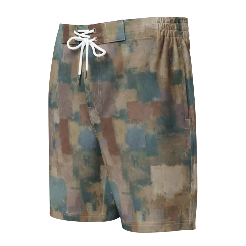 Muted Mosaic on Men's Board Shorts — Front