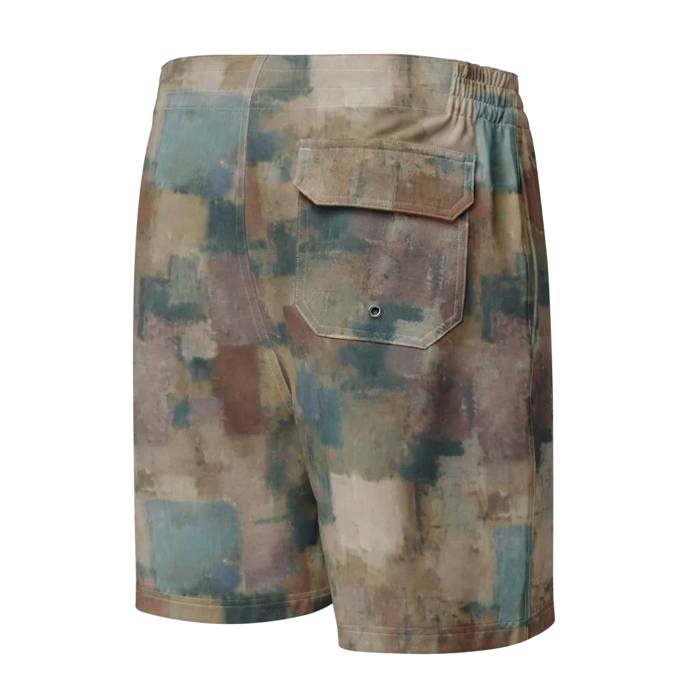 Muted Mosaic on Men's Board Shorts — Back