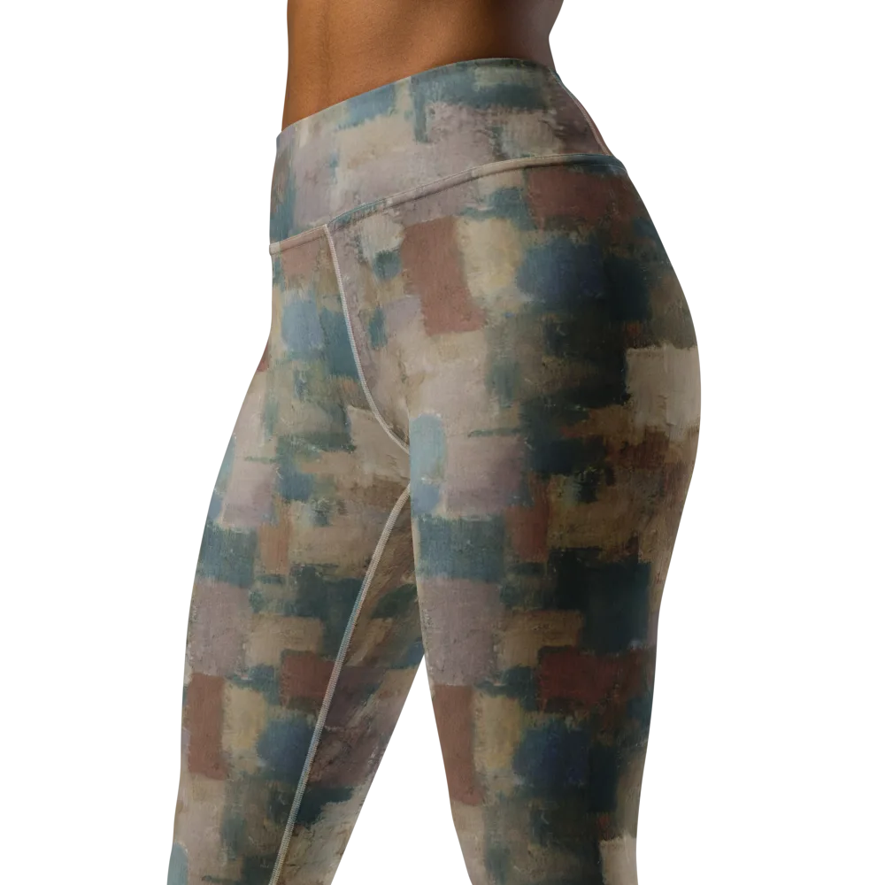 Muted Mosaic on Yoga Leggings — Left Front