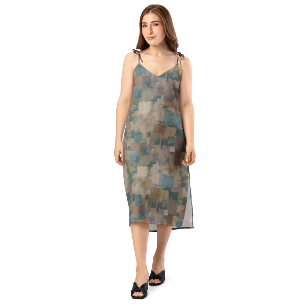 Muted Mosaic on Slip Dress — Front