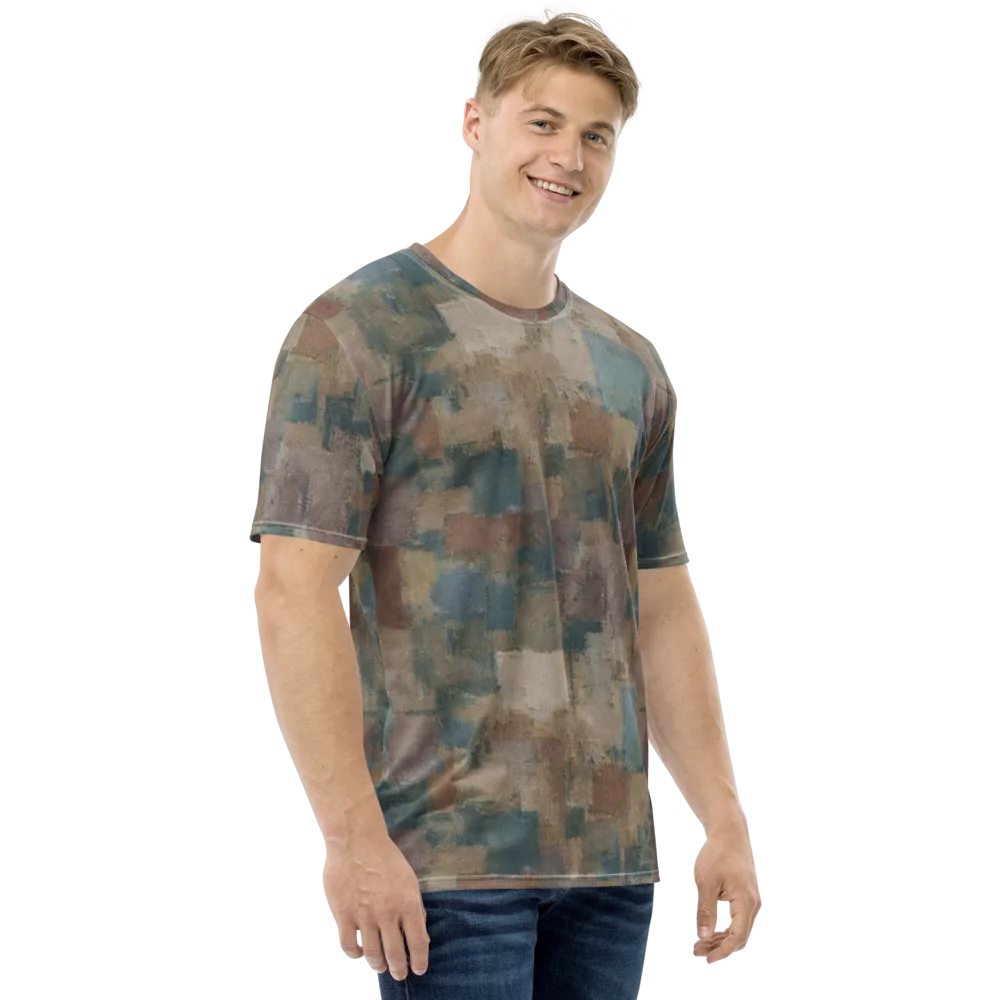 Muted Mosaic on Men's Crew Neck T-Shirt — Right