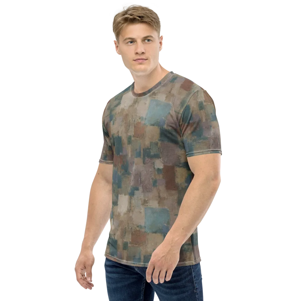 Muted Mosaic on Men's Crew Neck T-Shirt — Left