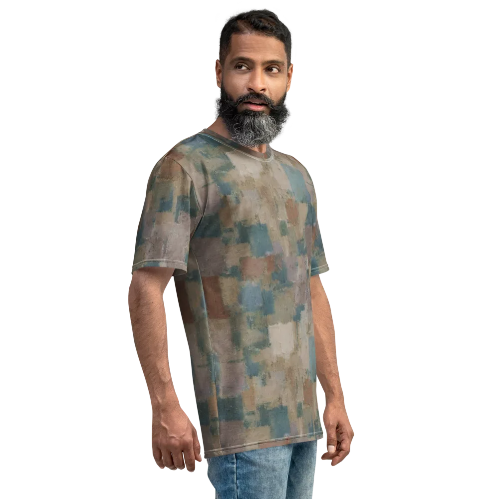 Muted Mosaic on Men's Crew Neck T-Shirt — Right