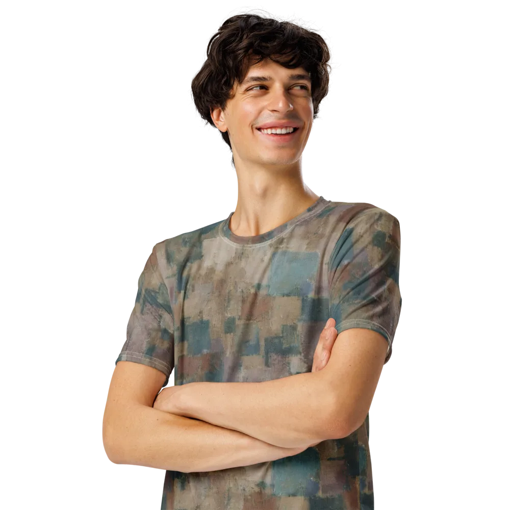 Muted Mosaic on Men's Crew Neck T-Shirt — Left Front