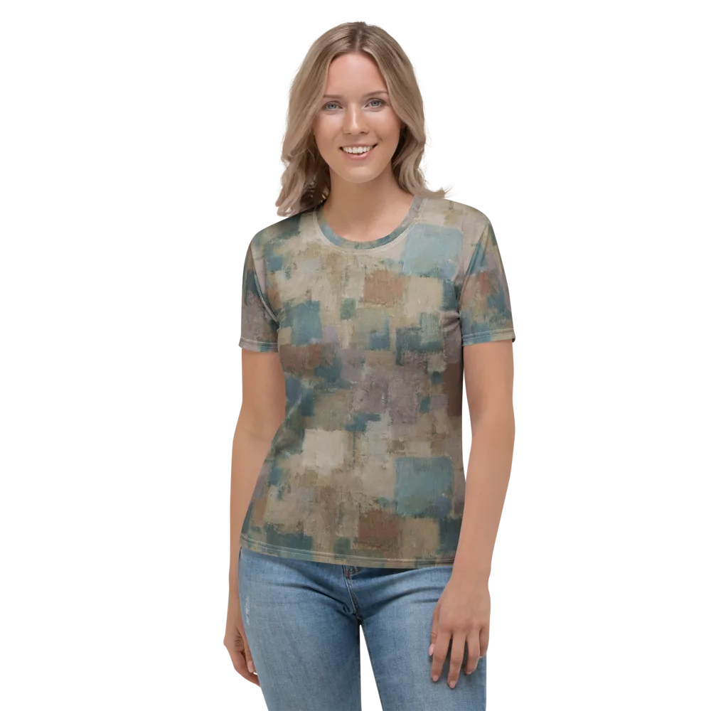 Muted Mosaic on Women's Crew Neck T-Shirt — Front