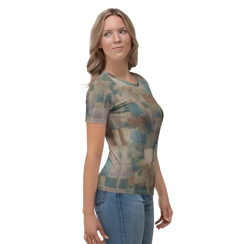 Muted Mosaic on Women's Crew Neck T-Shirt — Right