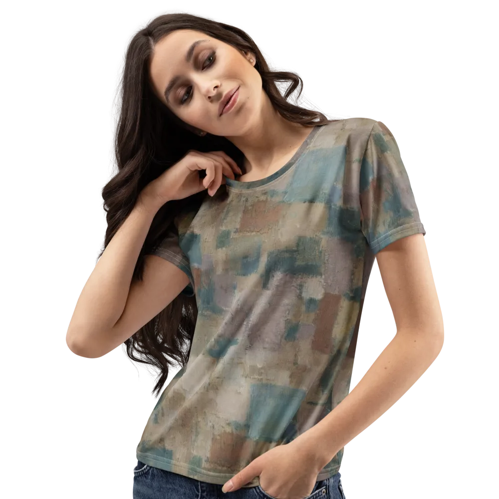 Muted Mosaic on Women's Crew Neck T-Shirt — Left Front