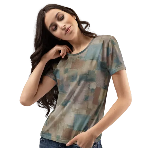 Muted Mosaic on a Women's Crew Neck T-Shirt
