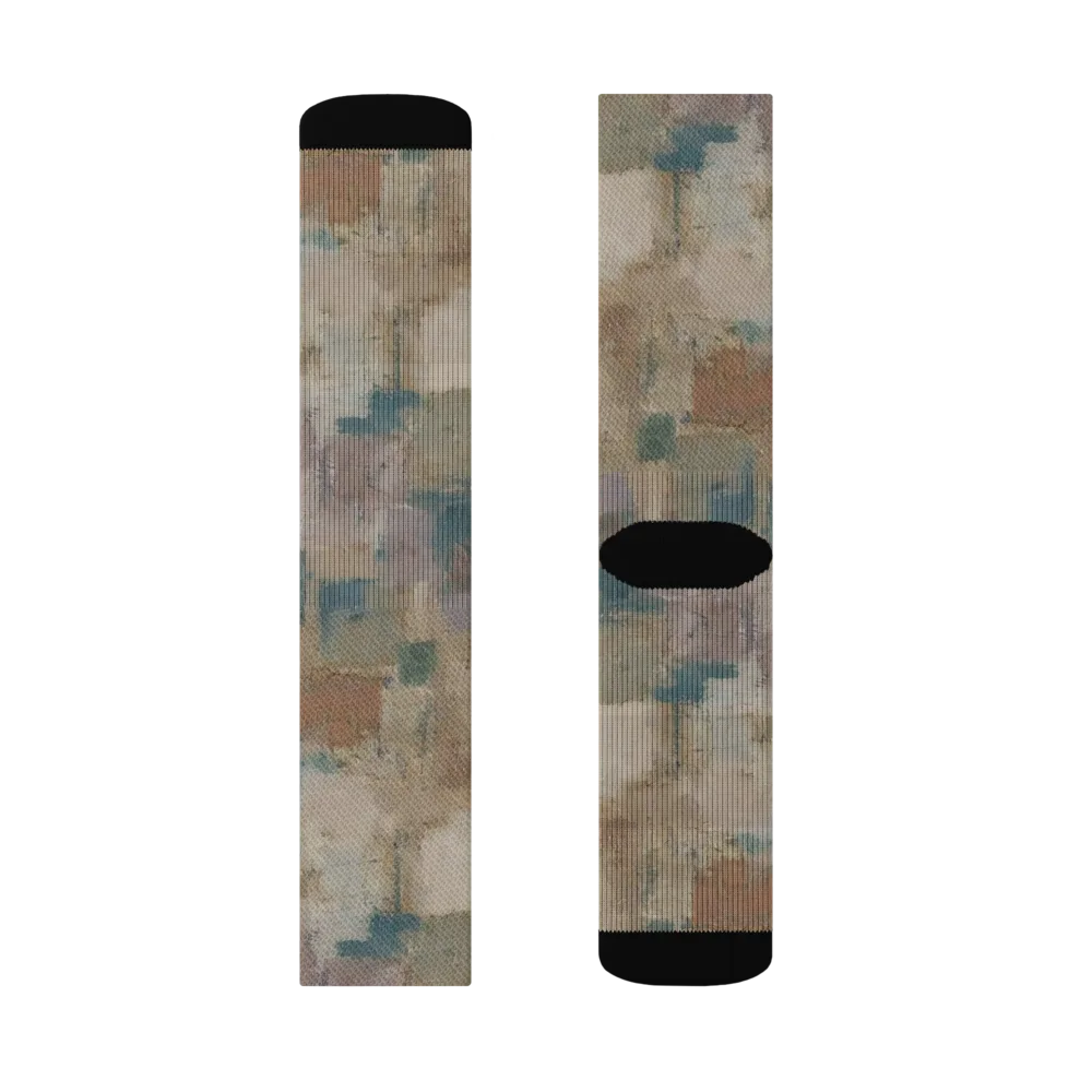 Muted Mosaic on Socks — Right Sock