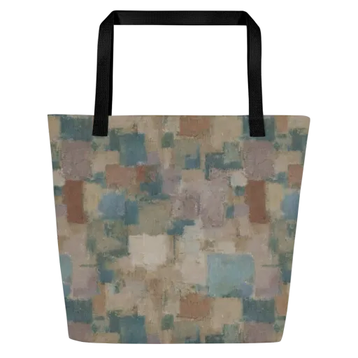 Muted Mosaic on a Large Tote Bag W/ Pocket