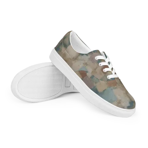 Muted Mosaic on a Men's Lace-Up Canvas Shoes