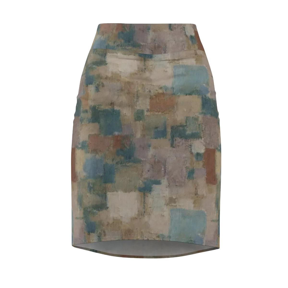 Muted Mosaic on Pencil Skirt — Front