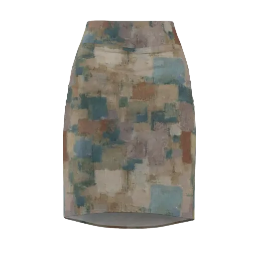 Muted Mosaic on a Pencil Skirt