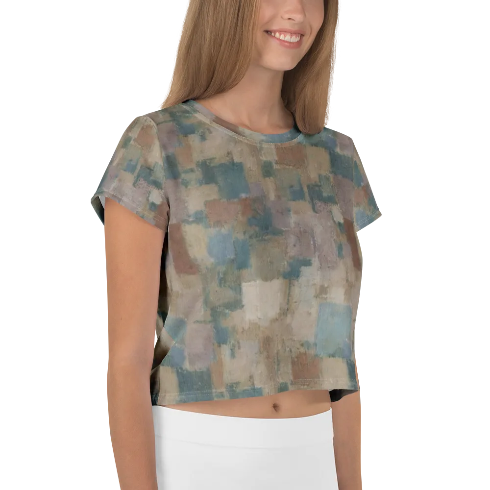 Muted Mosaic on Crop Tee — Right