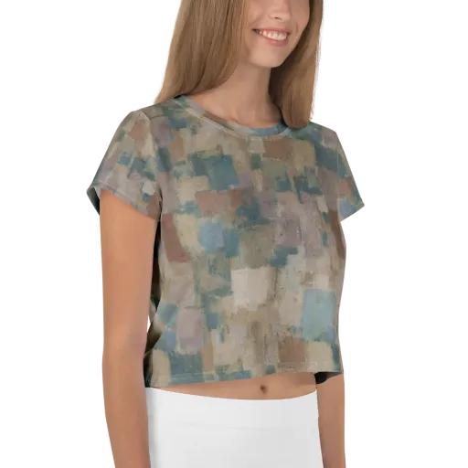 Muted Mosaic on a Crop Tee