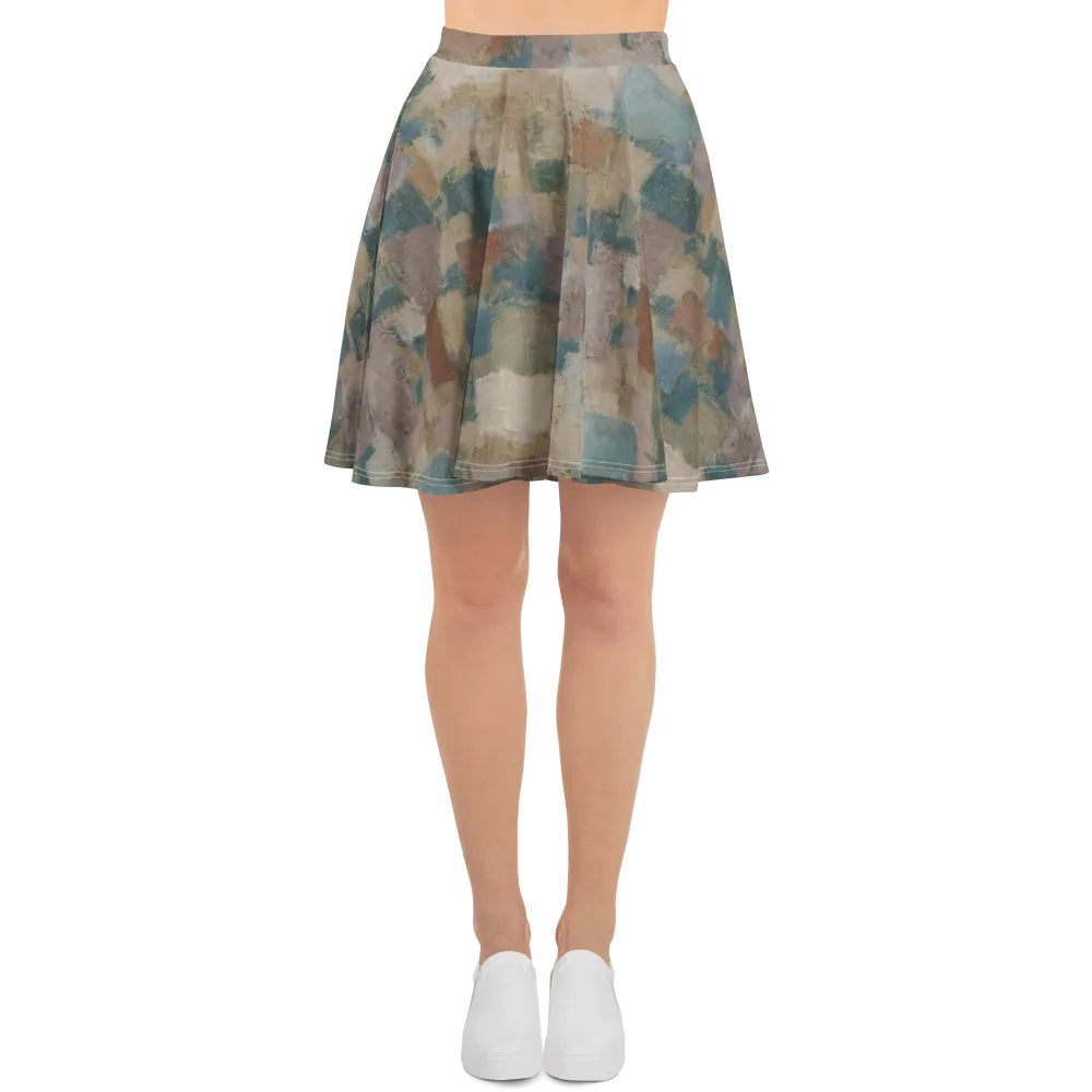 Muted Mosaic on Skater Skirt — Front