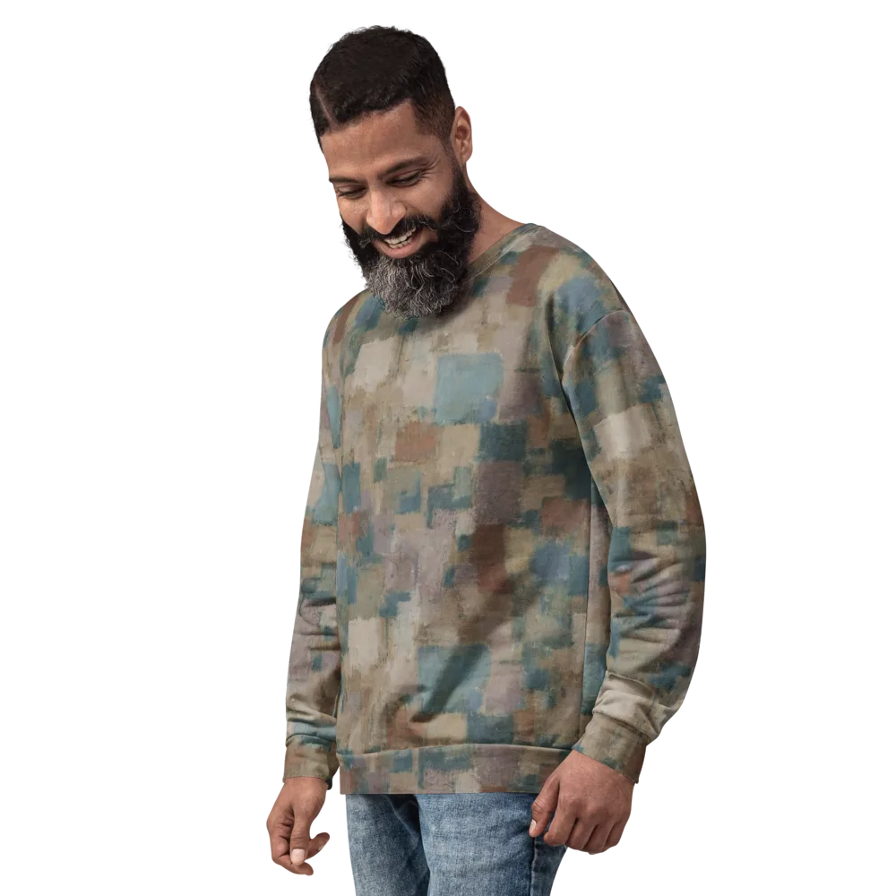 Muted Mosaic on Sweatshirt — Left Front