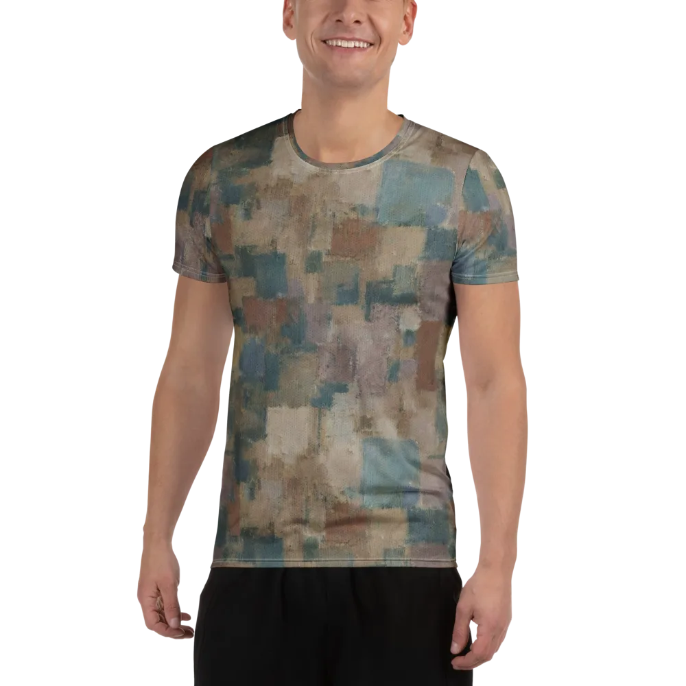 Muted Mosaic on Men's Athletic T-Shirt — Front