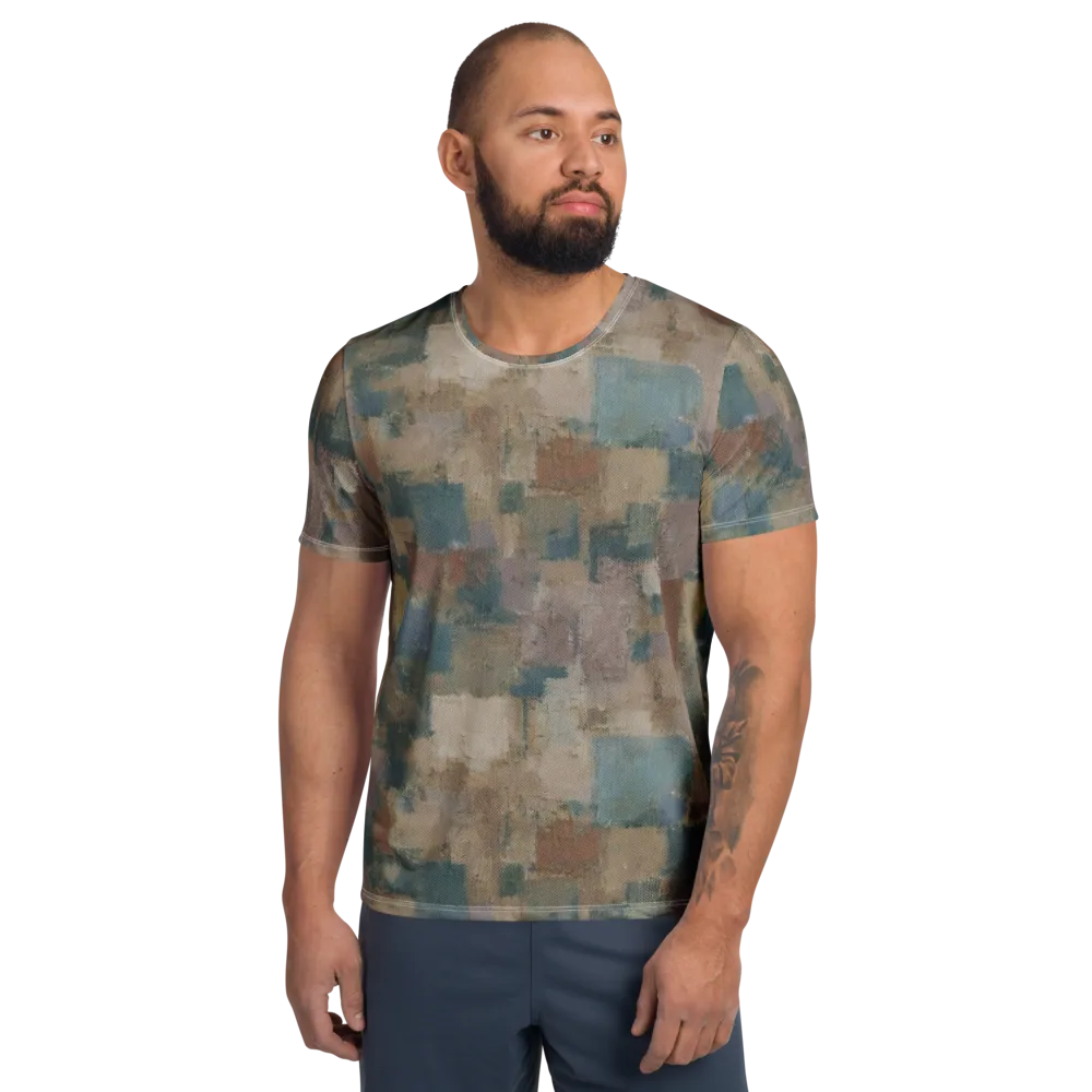 Muted Mosaic on Men's Athletic T-Shirt — Front