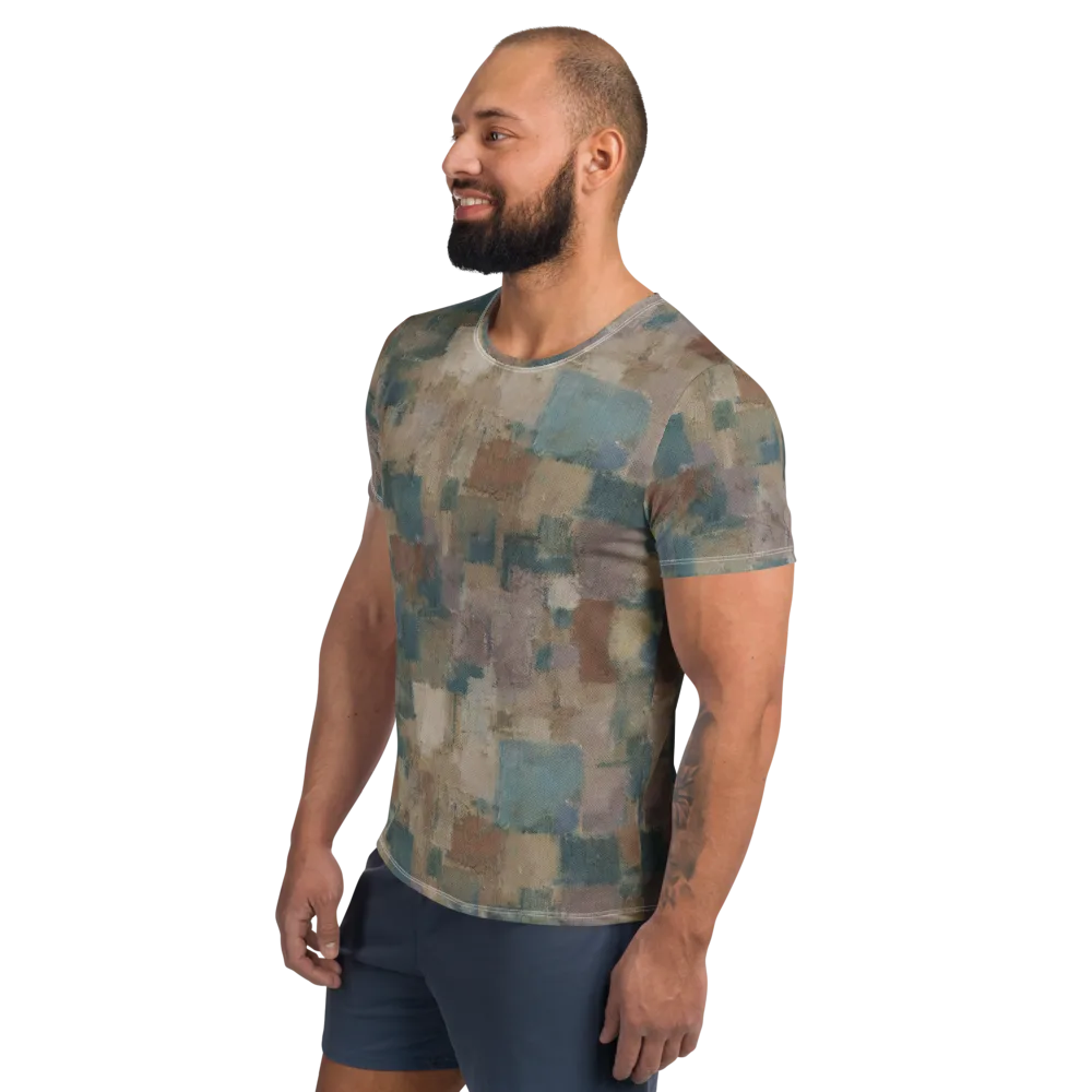 Muted Mosaic on Men's Athletic T-Shirt — Left