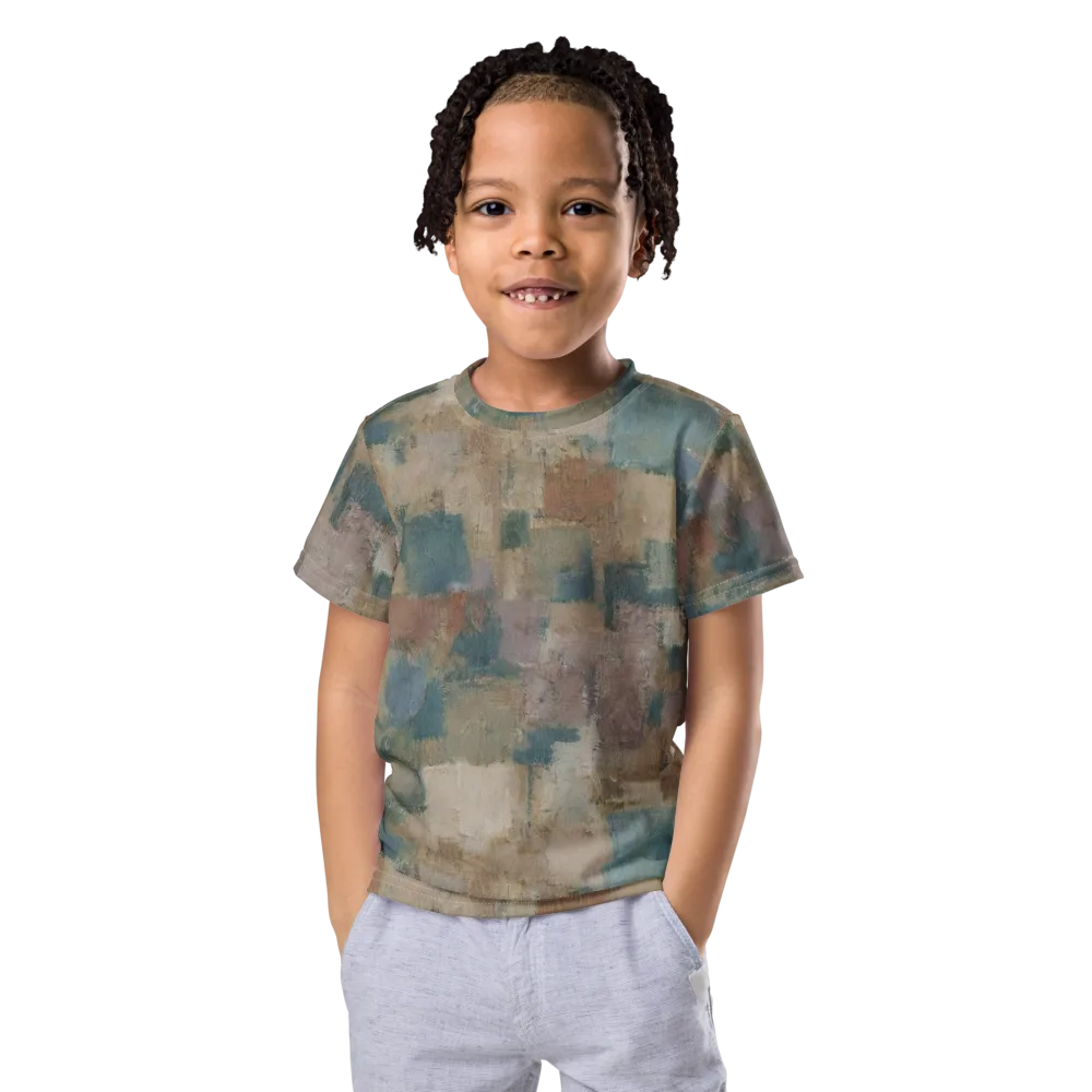 Muted Mosaic on Kids Crew Neck T-Shirt — Front