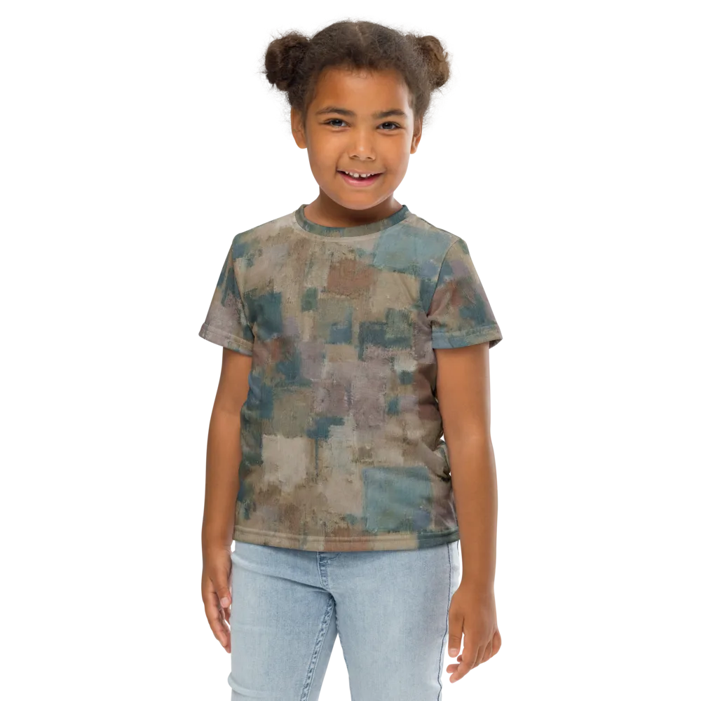 Muted Mosaic on Kids Crew Neck T-Shirt — Front