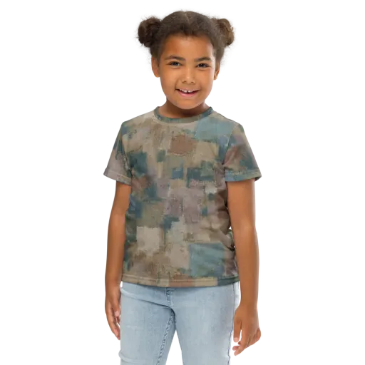 Muted Mosaic on a Kids Crew Neck T-Shirt