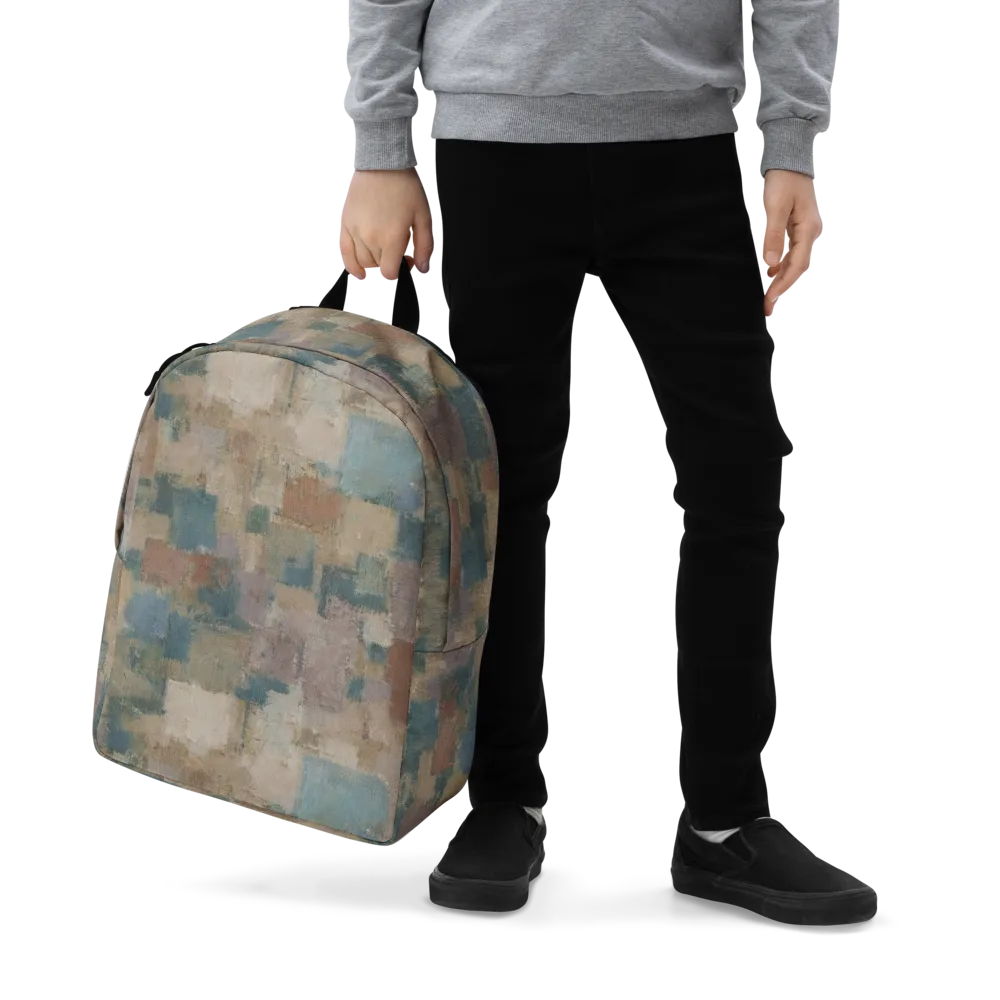 Muted Mosaic on Minimalist Backpack — Zoomed-in
