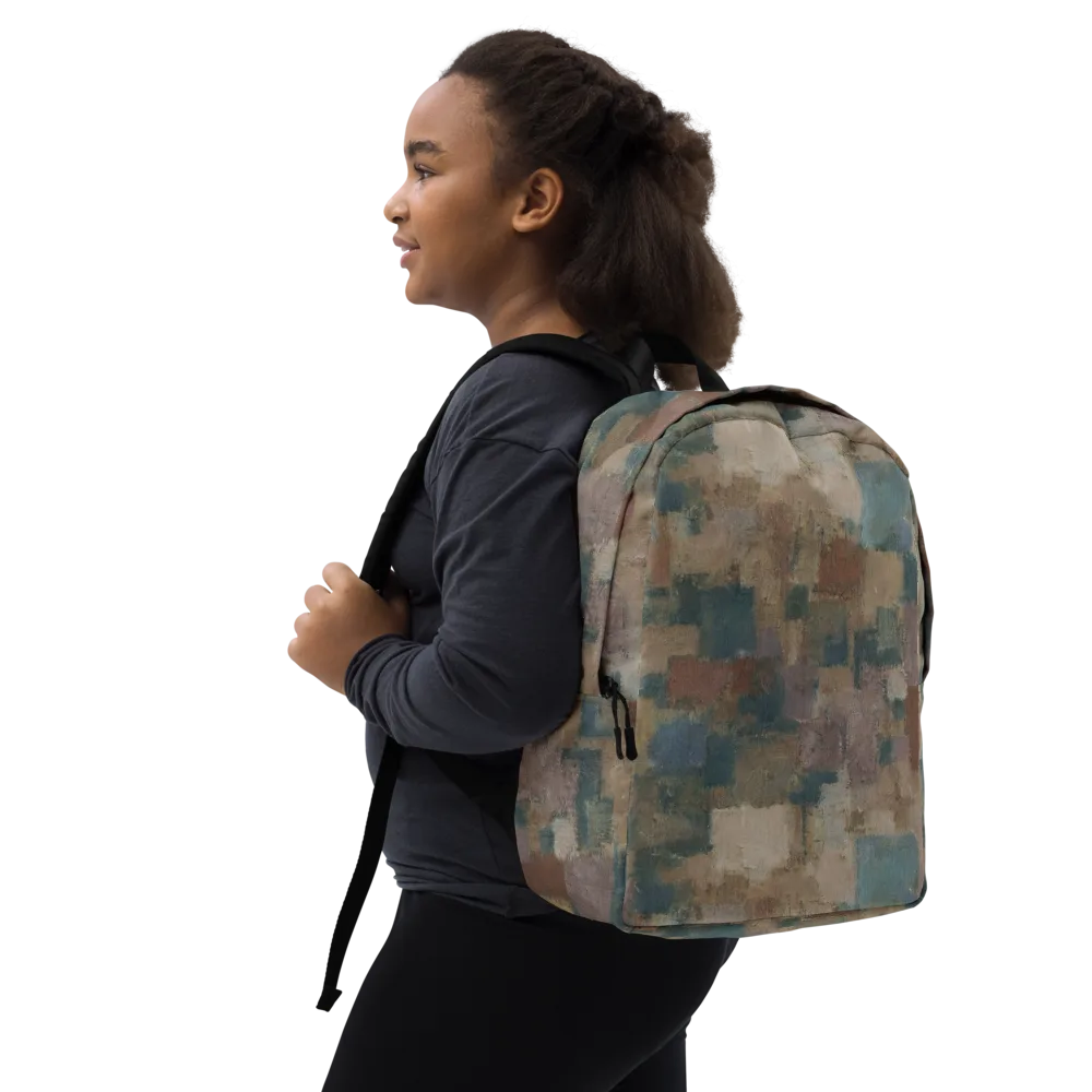 Muted Mosaic on Minimalist Backpack — Right Front