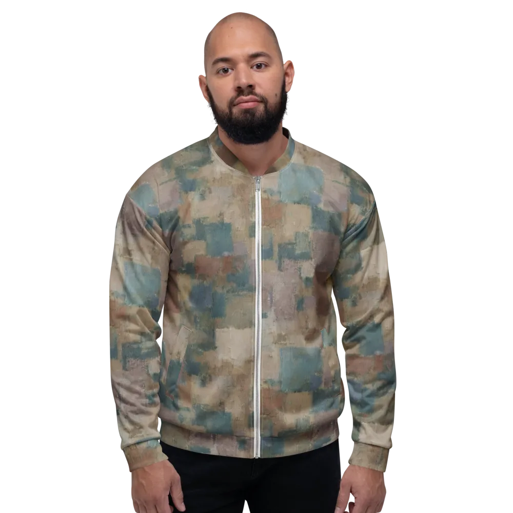 Muted Mosaic on Bomber Jacket — Front