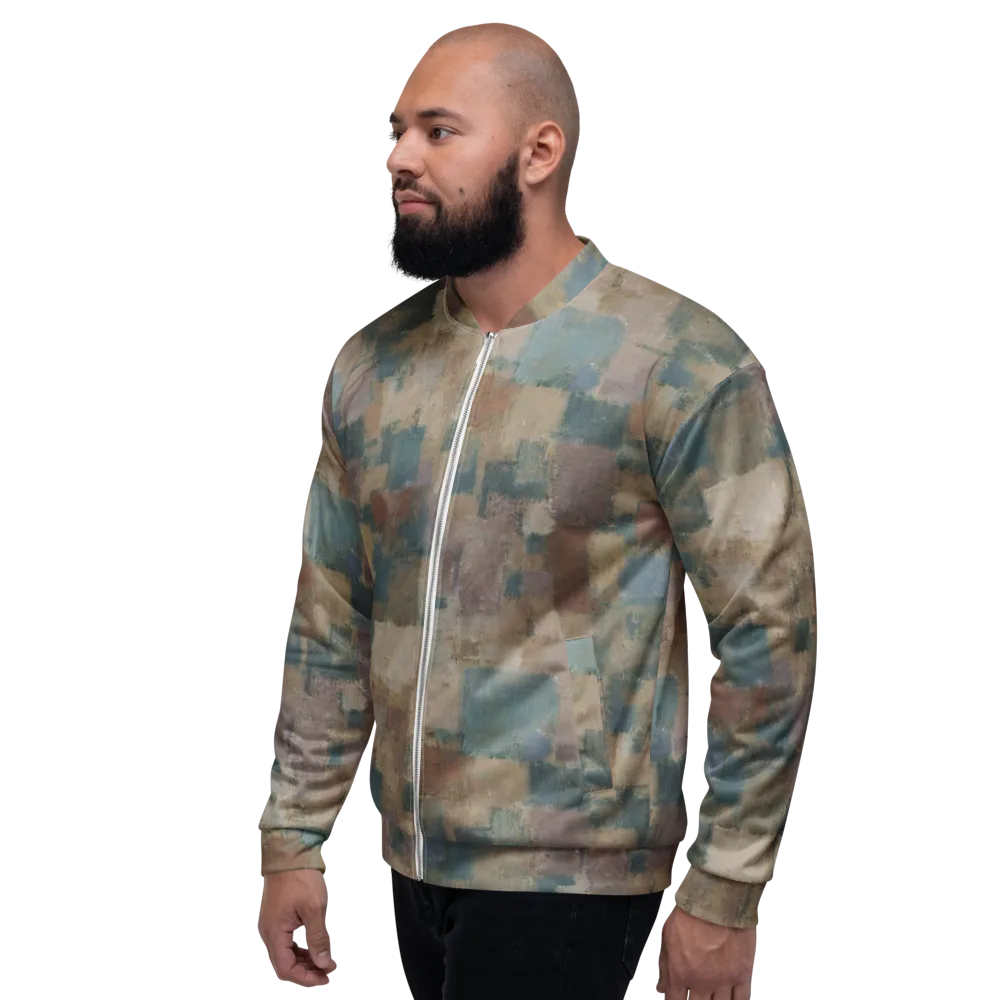 Muted Mosaic on Bomber Jacket — Left