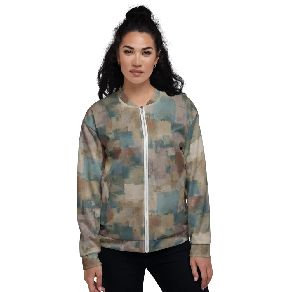 Muted Mosaic on Bomber Jacket — Front