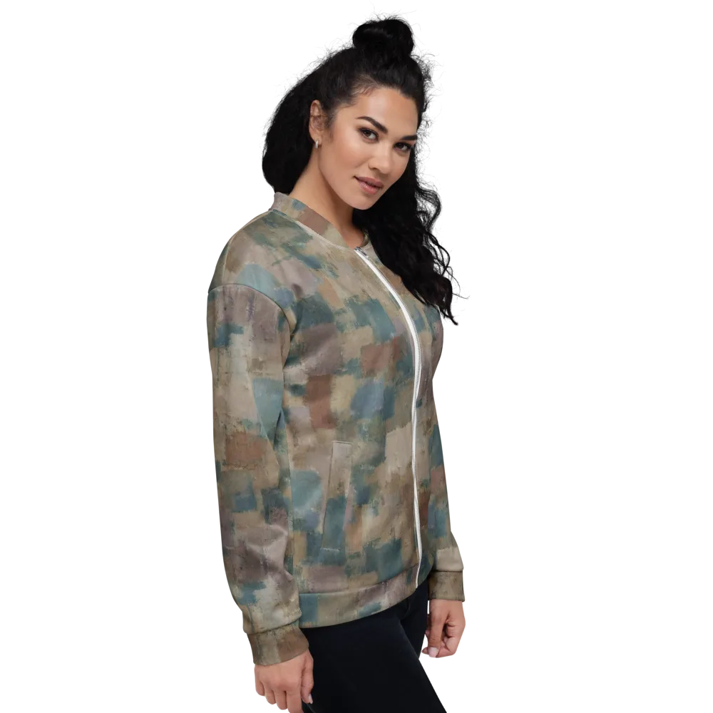 Muted Mosaic on Bomber Jacket — Right