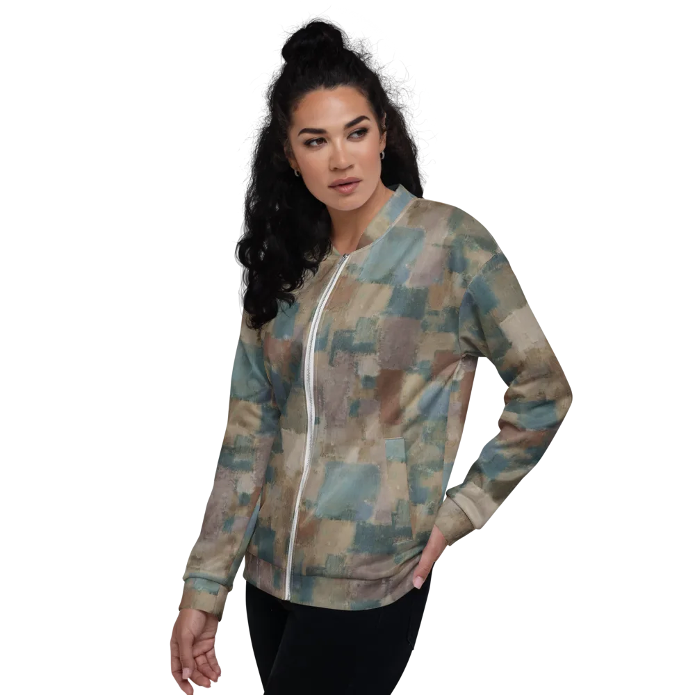 Muted Mosaic on Bomber Jacket — Left