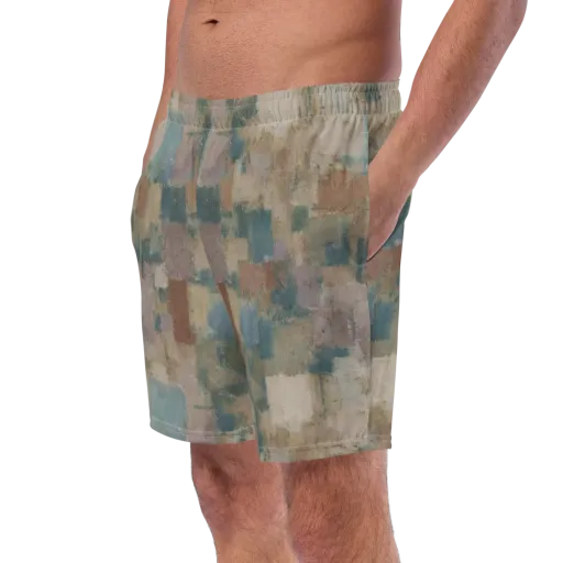 Muted Mosaic on a Swim Trunks