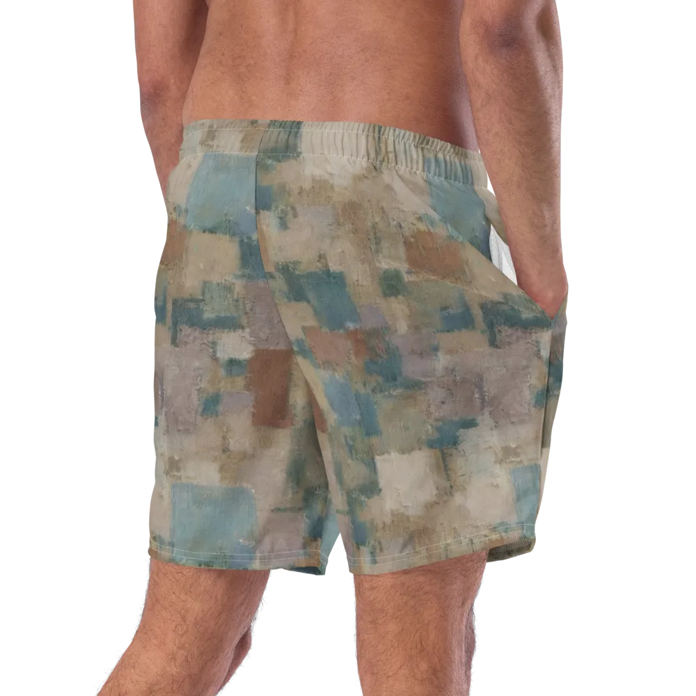Muted Mosaic on Swim Trunks — Right Back