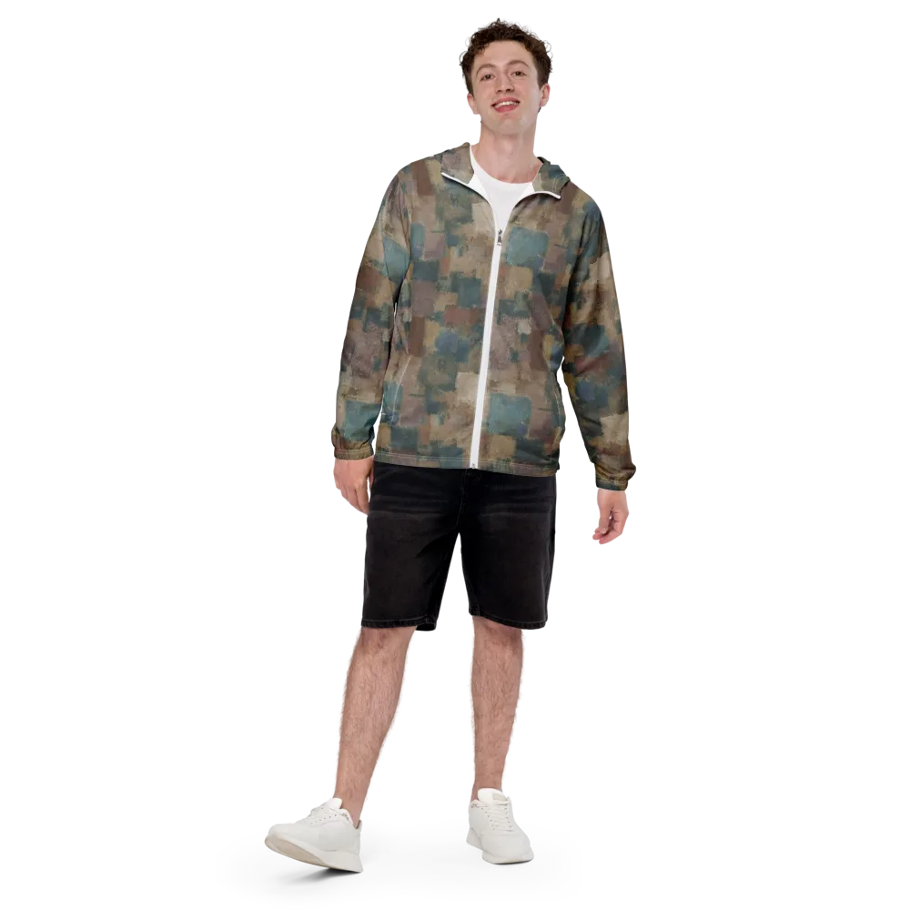 Muted Mosaic on Men's Windbreaker — Front